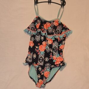 Wonder Nation Kids Swim One Piece - Floral and Geometric